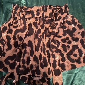 leopard shorts that tie in the front